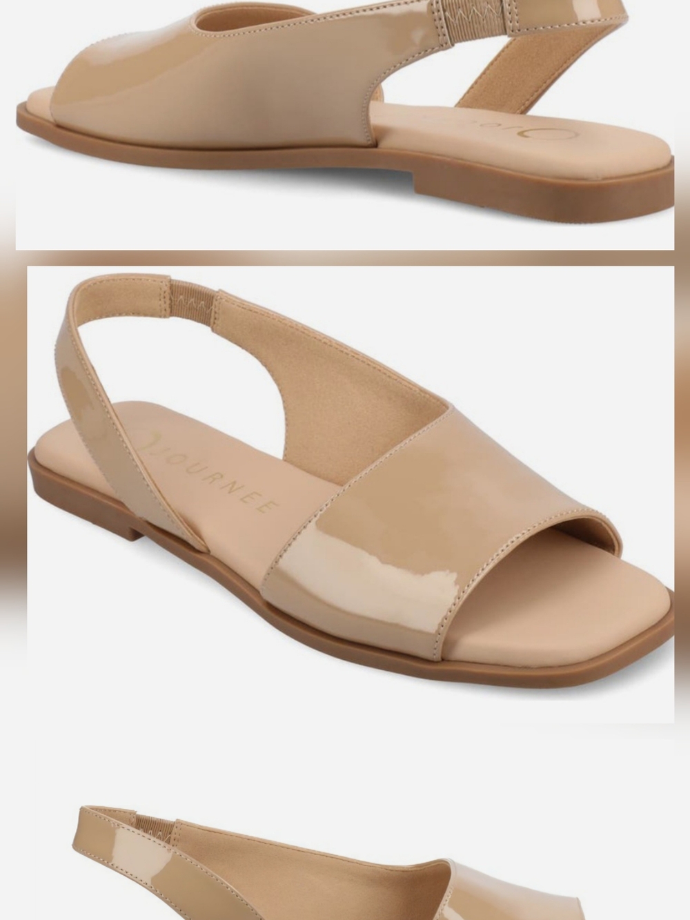 Neutral Patent Slingback Journee Sandal - Women 8.5